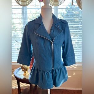 eShakti Denim Jacket with Peplum Detail